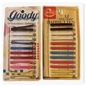 Vintage Goody Stay Tight Barrettes Hair Clips NOS